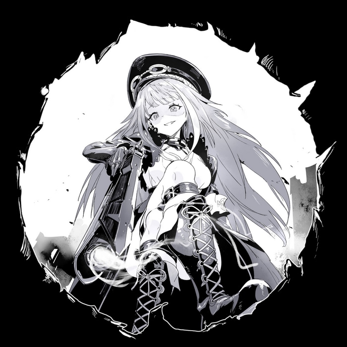 Azur Lane anime girl with gun and hat