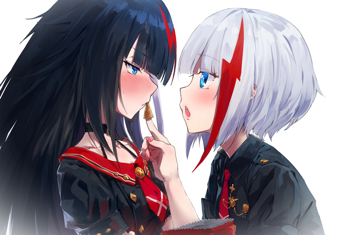 Azur Lane Admiral Graf Spee and Deutschland sharing a snack