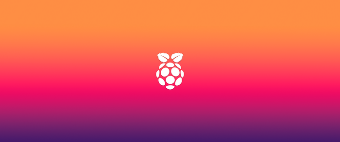 Raspberry Pi logo on a gradient background