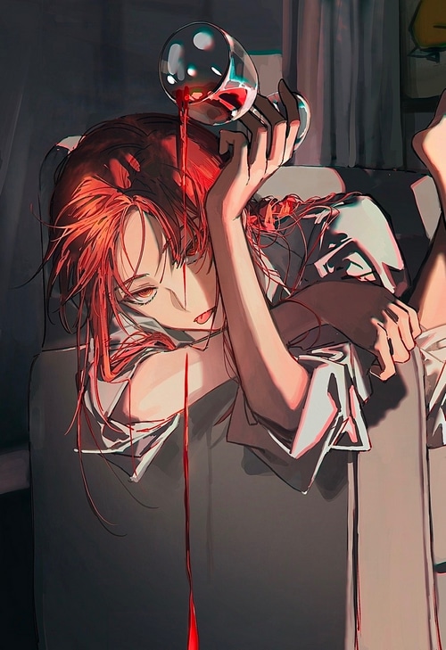 Makima from Chainsaw Man spills wine
