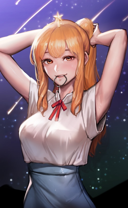 4K fantasy girl with blonde ponytail