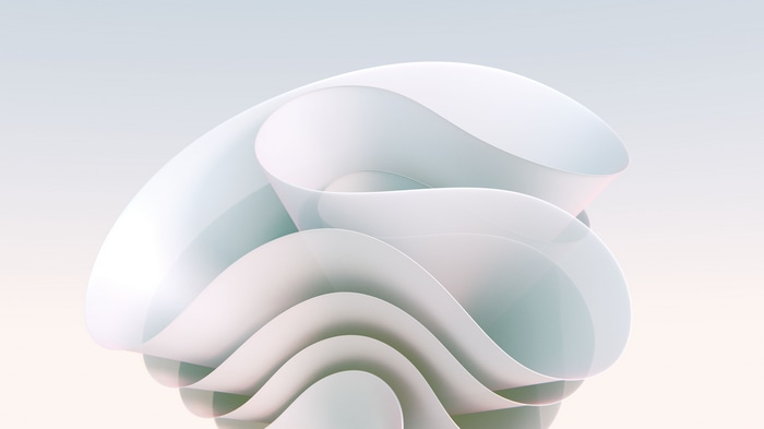 Abstract white and pastel flowing shapes