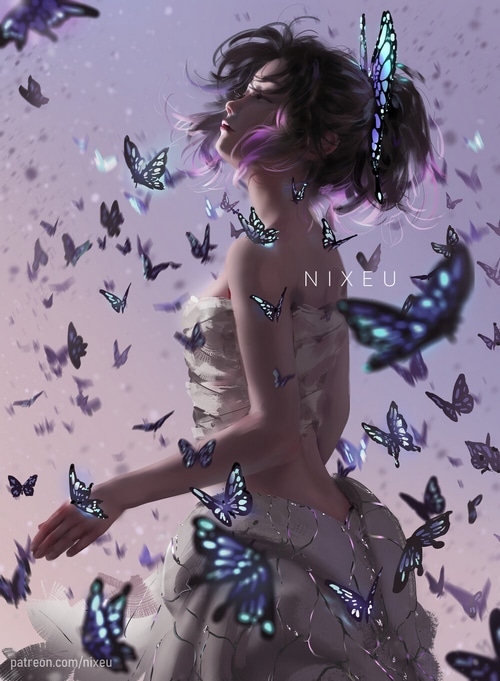 Kochou Shinobu surrounded by butterflies