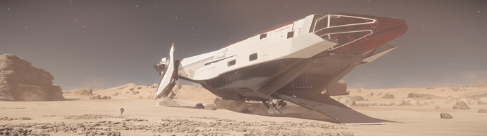 4K Star Citizen Anvil Carrack on Daymar