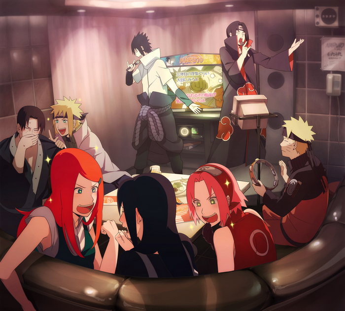Naruto characters singing karaoke