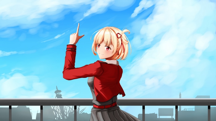 4K Lycoris Recoil fan art of Nishikigi Chisato