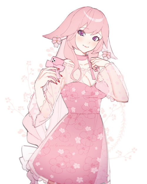 Yae Miko from Genshin Impact holding a smartphone