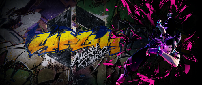 Juri Han from Street Fighter VI Graffiti Art