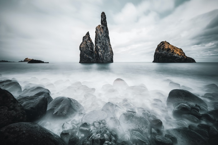 4K Madeira Portugal Sea Rocks Long Exposure Landscape