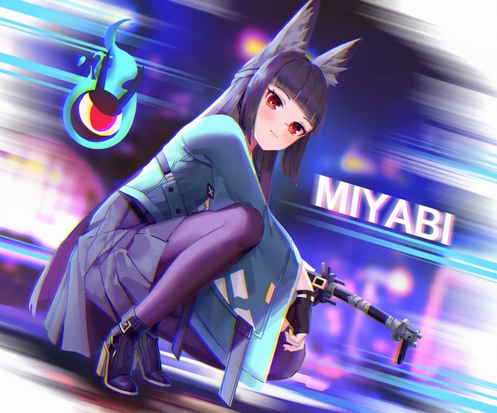Miyabi from Zenless Zone Zero with a spirit companion