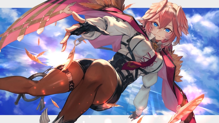 4K anime girl with pink hair and blue eyes
