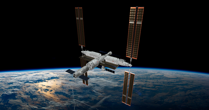 4K China Space Station Orbital View