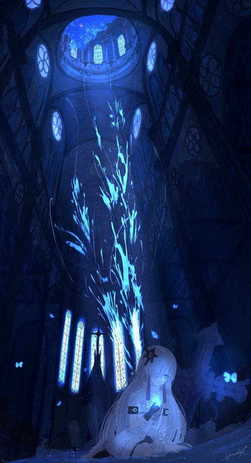 SEKAI Virtual Singer in a Blue Cathedral
