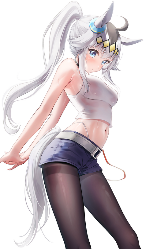 Uma Musume Pretty Derby: Silver Hair Girl in Crop Top