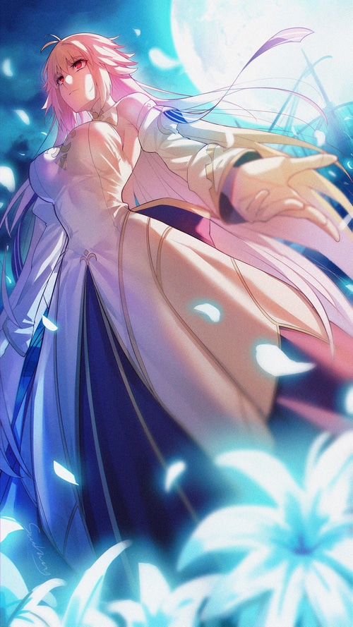 Arcueid Brunestud from Tsukihime reaching out