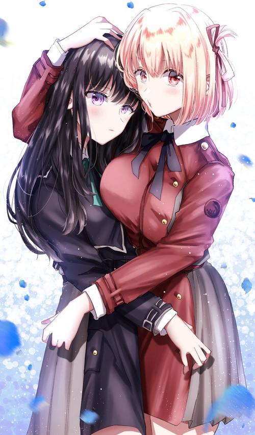 Lycoris Recoil fan art of Chisato and Takina