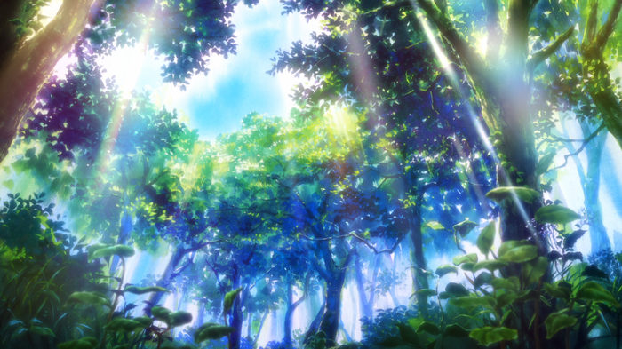 Anime screenshot from Clannad: Forest with sunbeams