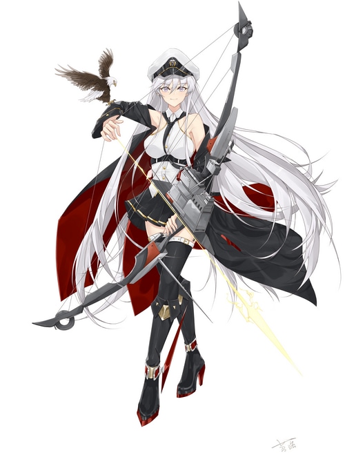 4K Azur Lane Enterprise fan art with eagle