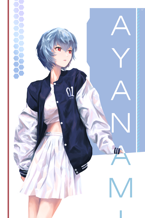 Ayanami Rei in a Bomber Jacket