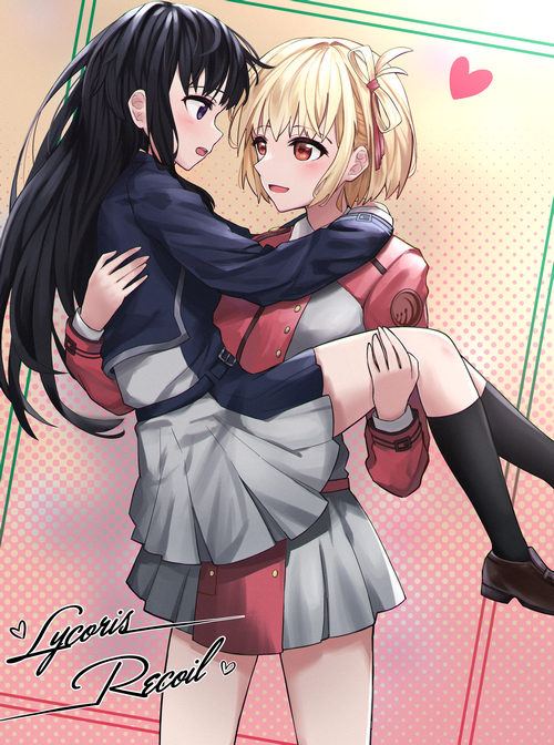 Lycoris Recoil fan art of Chisato and Takina