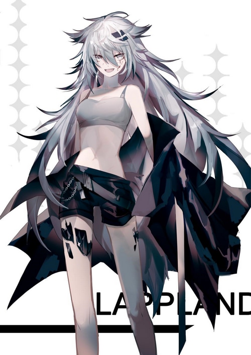 Lappland from Arknights with white hair