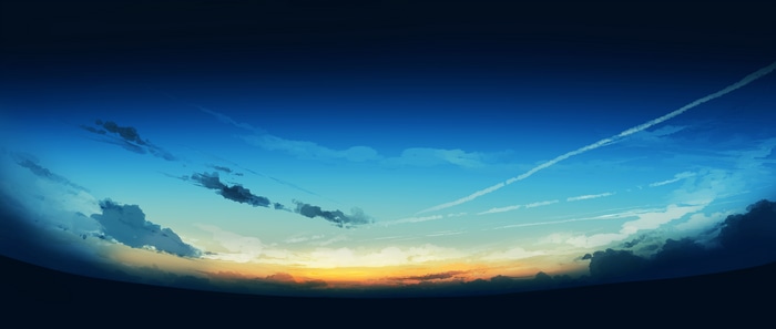 4K Ultrawide Digital Painting of Sunset Sky