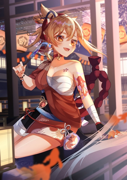 Yoimiya from Genshin Impact fan art