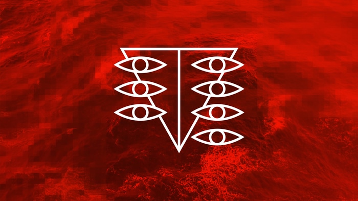 Seele Symbol on Red Water Background 4K