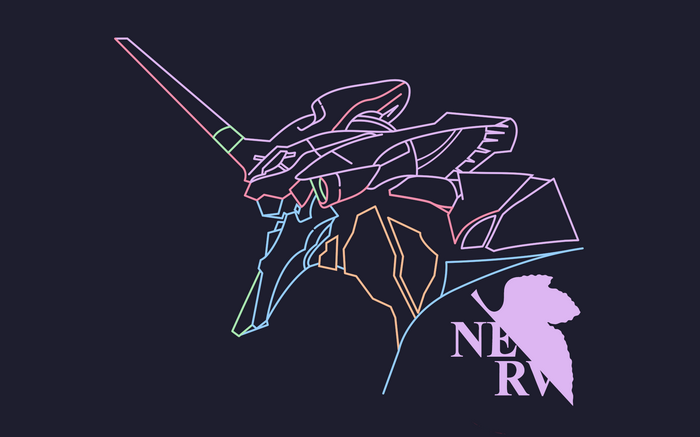 Neon Genesis Evangelion EVA Unit 01 outline with NERV logo