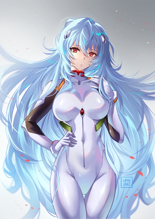 Rebuild of Evangelion: Ayanami Rei in white bodysuit