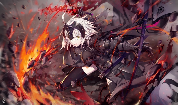 Jeanne d'Arc (Avenger) from Fate/Grand Order in battle