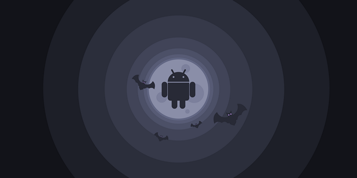 Android Logo with Bats and Moon