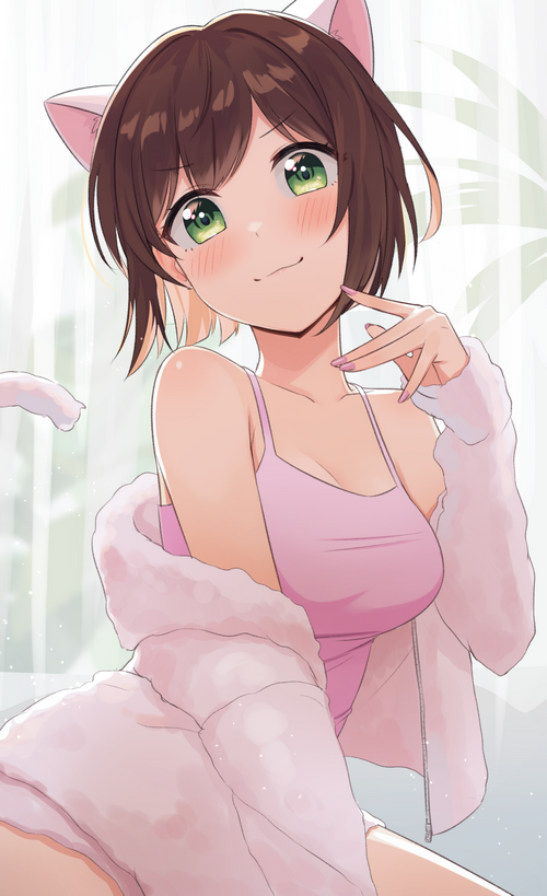 Maekawa Miku cat girl fan art from THE iDOLM@STER: Cinderella Girls