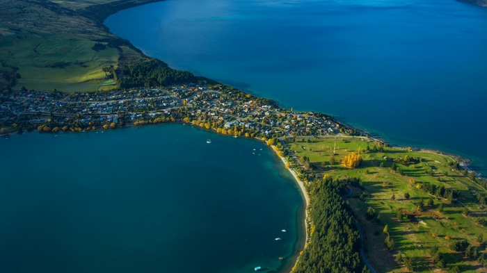 4K aerial view of Queenstown, New Zealand