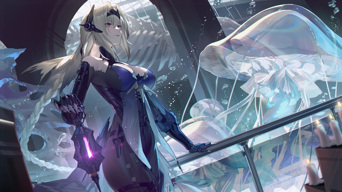 4K Punishing: Gray Raven character with jellyfish