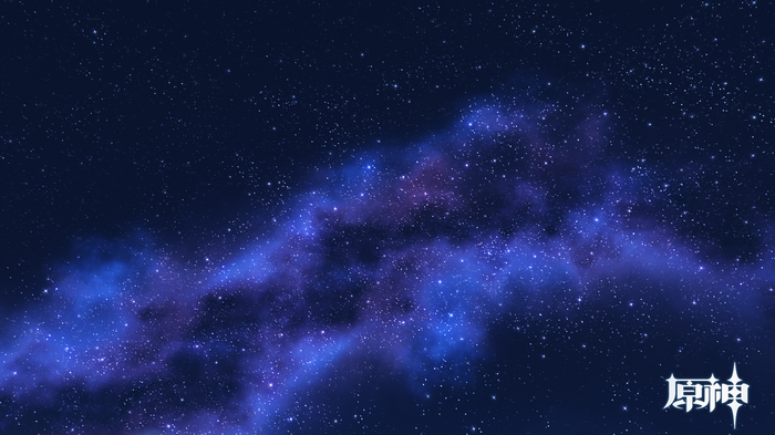 Genshin Impact starry night sky with nebula