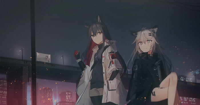 Texas and Lappland from Arknights fan art