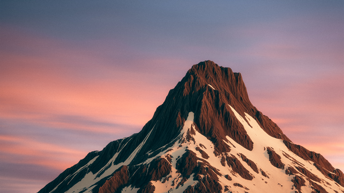 4K Mountain Peak at Sunset