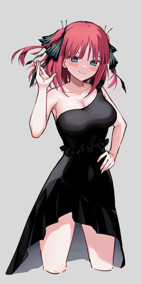 Nakano Nino in a black dress