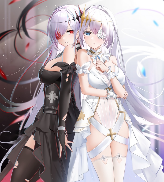 Azur Lane fan art of Emden and another woman