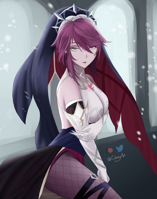Rosaria from Genshin Impact fan art