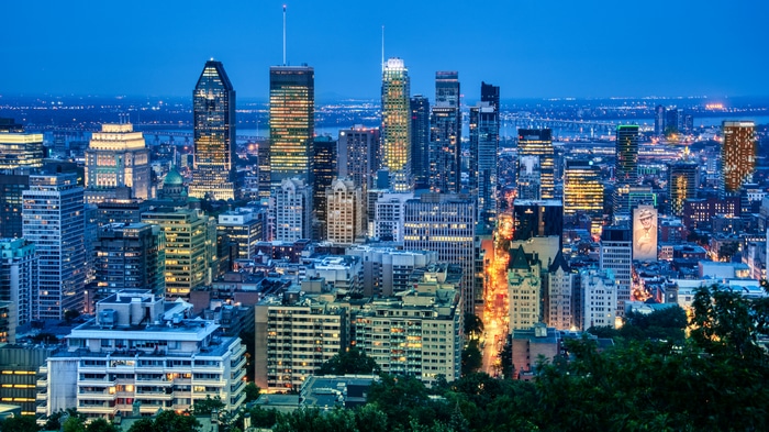 Montreal City Skyline at Dusk