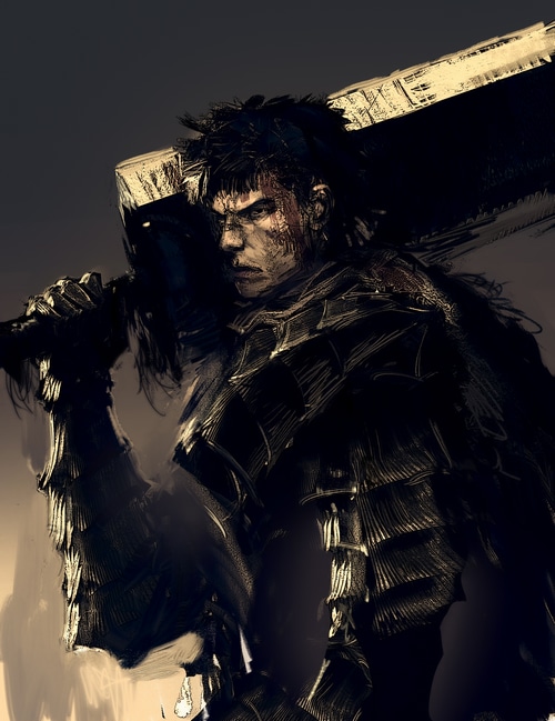 Guts from Berserk with a large sword