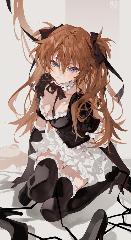 Asuka Langley Soryu in a Maid Outfit