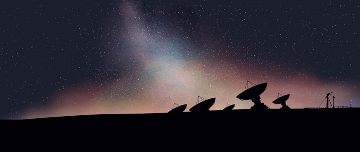 Radio telescopes under the Milky Way