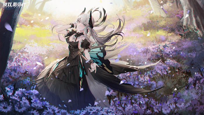 Kamui from Punishing: Gray Raven in a field of flowers