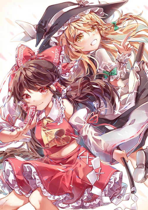 Reimu Hakurei and Marisa Kirisame from Touhou