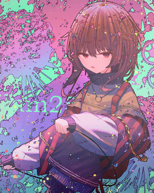 Anime girl with brown hair and red eyes