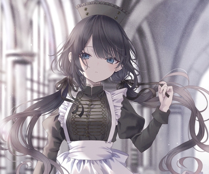 Anime girl in a maid outfit