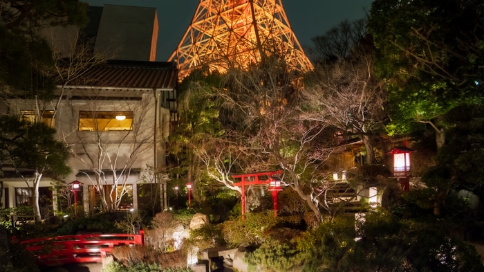 4K Tokyo Japan Torii Lanterns and Tokyo Tower